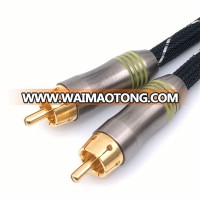 Shielded Braid Gold Plated Sex Audio RCA Cable for Subwoofer