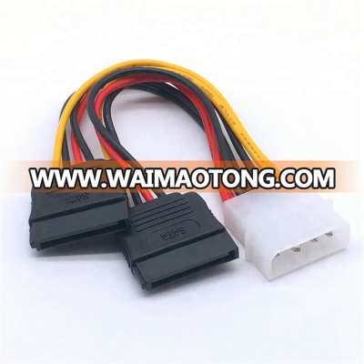 dual 15pin to 4pin sata Y splitter power support cable for mainboard