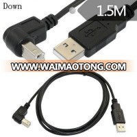 LBT Factory Price 1.5m Type A Male to Type B Male Down Angled USB 2.0 Printer Scanner Cable